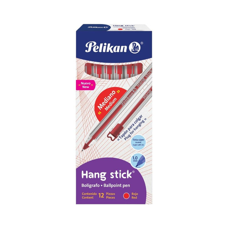 Pelikan PELIKAN MEXICO, S.A. DE C.V. BOLIGRAFO HANG STICK 1MM C/12PZ ROJO