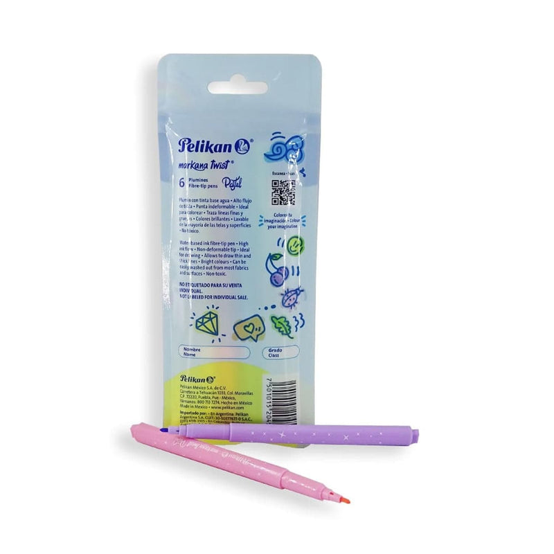 Pelikan PELIKAN MEXICO, S.A. DE C.V. PLUMONES MARKANA TWIST C/6PZ PASTEL PELIKAN