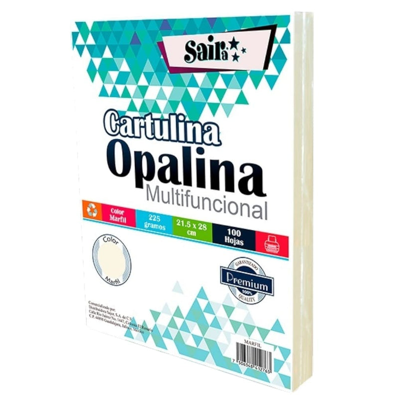 Saira DISTRIBUIDORA SAJOR, S.A. DE C.V. CARTULINA OPALINA CARTA C/100PZ MARFIL