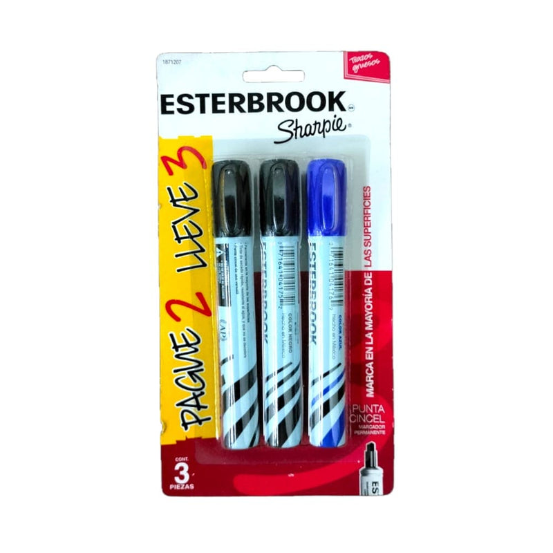 Sharpie NEWELL BRANDS DE MEXICO, S.A. DE C.V. MARCADOR SHARPIE ESTERBROOK C/2PZ + 1PZ S/C