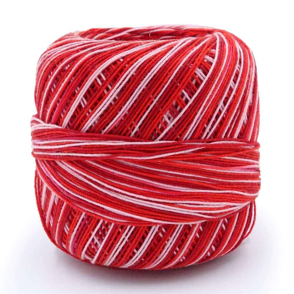 Hilo Crochet #10 color Rojo Caja de 12 pzs