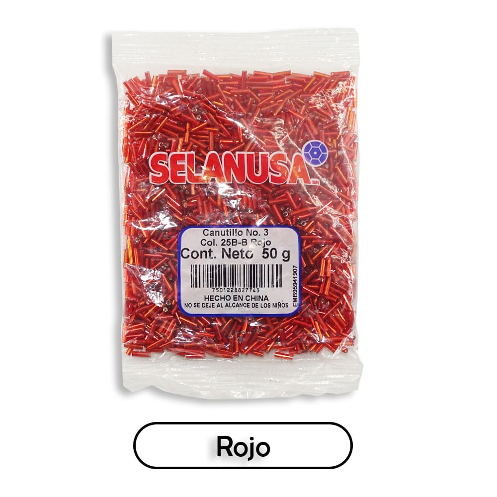 Canutillos beads 3000 unidades (pack x3) tonos rojos