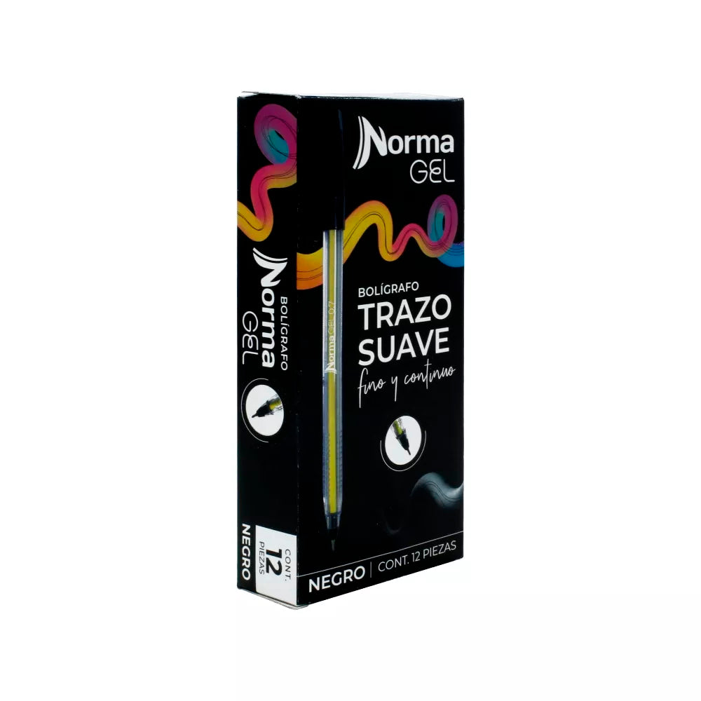 BOLIGRAFO NORMA PTO MEDIO C/12PZ NEGRO