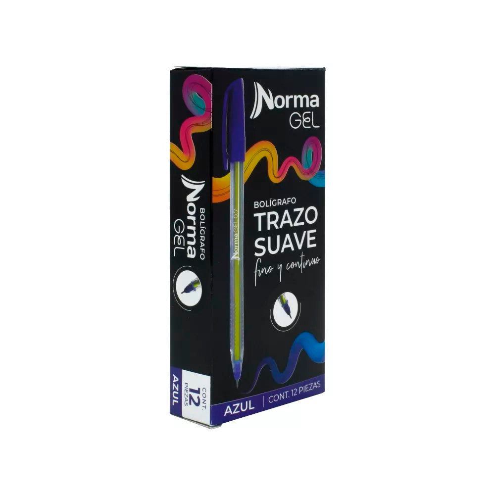 BOLIGRAFO NORMA PTO MEDIO C/12PZ AZUL