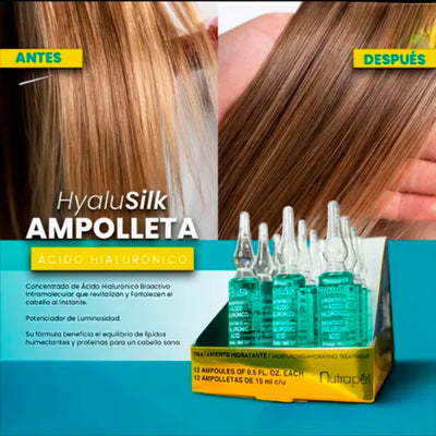 AMPOLLETA 15ML C/12PZ ACIDO HYALURONICO HYALUSILK