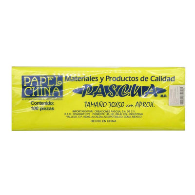 PAPEL CHINA C/100PZ PASCUA COLOR A ELEGIR