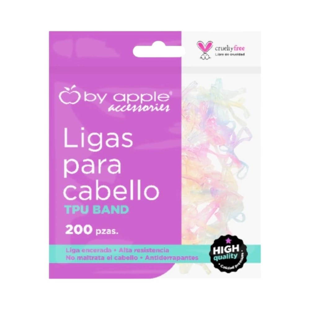 LIGA PARA CABELLO C/200PZ AND TRANSPARENTES PASTEL