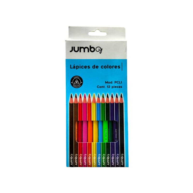 LAPICES DE COLORES JUMBO C/12PZ TRIANGULARES
