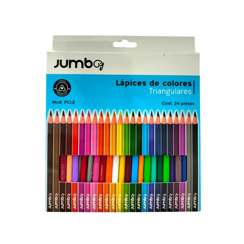 LAPICES DE COLORES JUMBO C/24PZ TRIANGULARES
