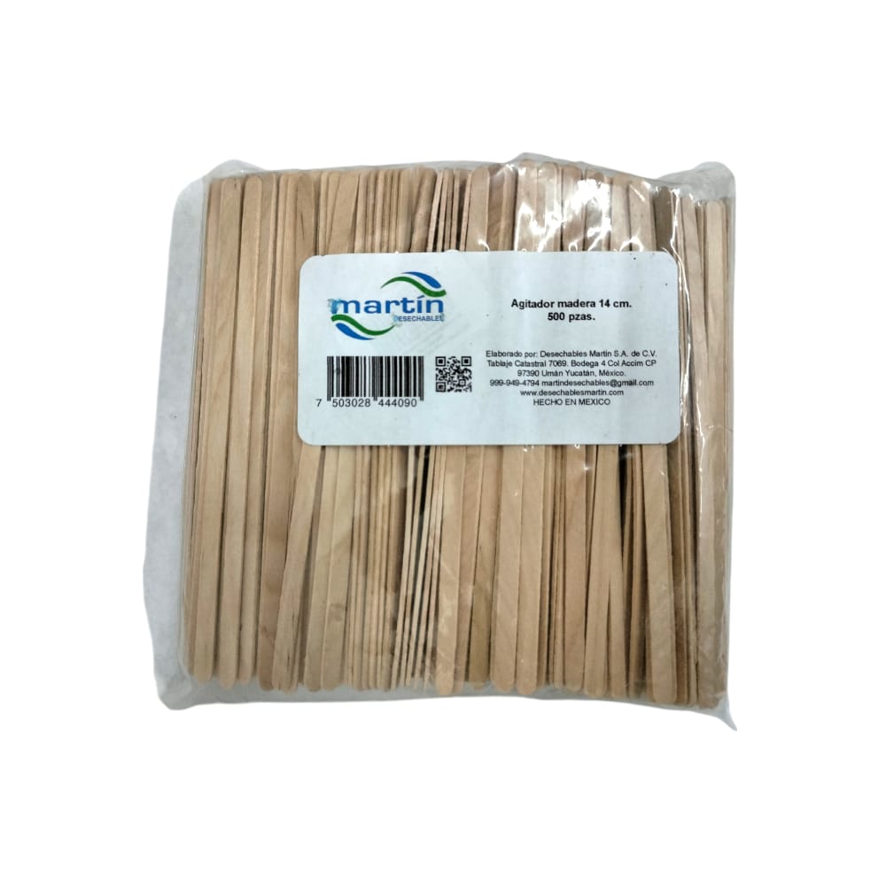 PALILLO AGITADOR DE MADERA C/500PZ 14CM