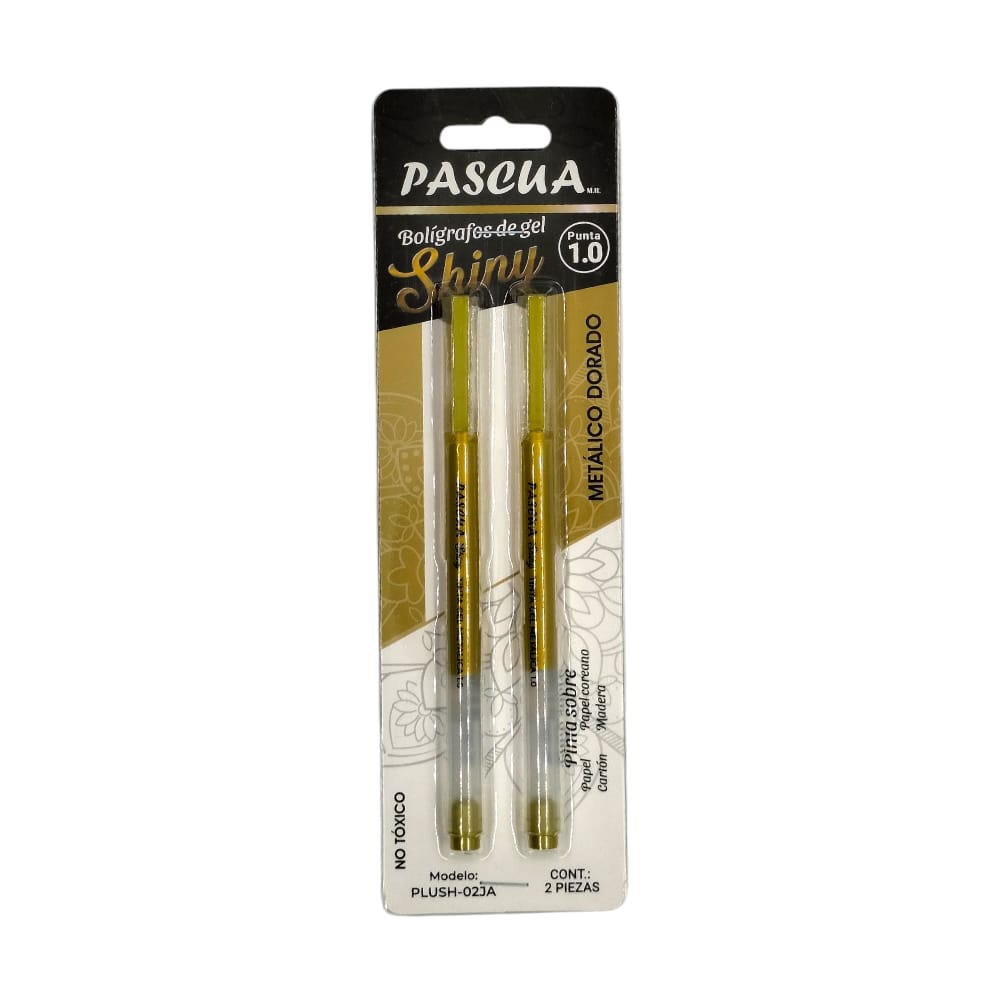 BOLIGRAFO DE GEL SHINY METALICO 1.0 C/2PZ DORADO