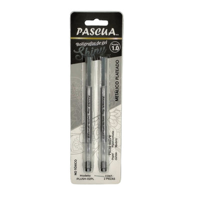 BOLIGRAFO DE GEL SHINY METALICO 1.0 C/2PZ PLATA