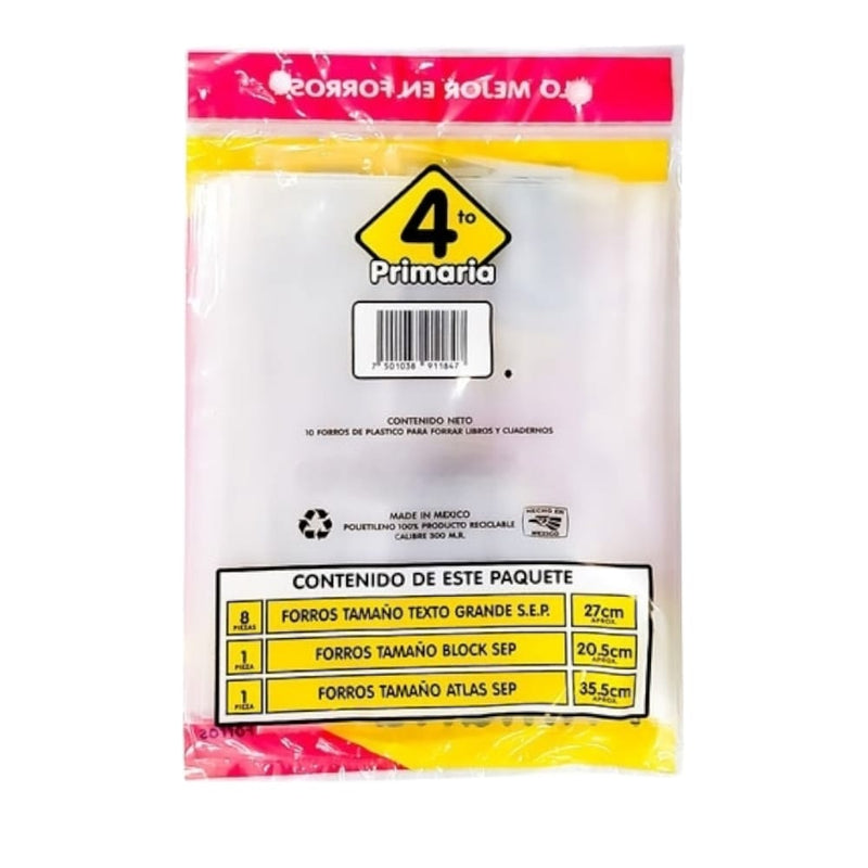 FORRO PARA LIBROS DE TEXTO BEST 4TO GRADO