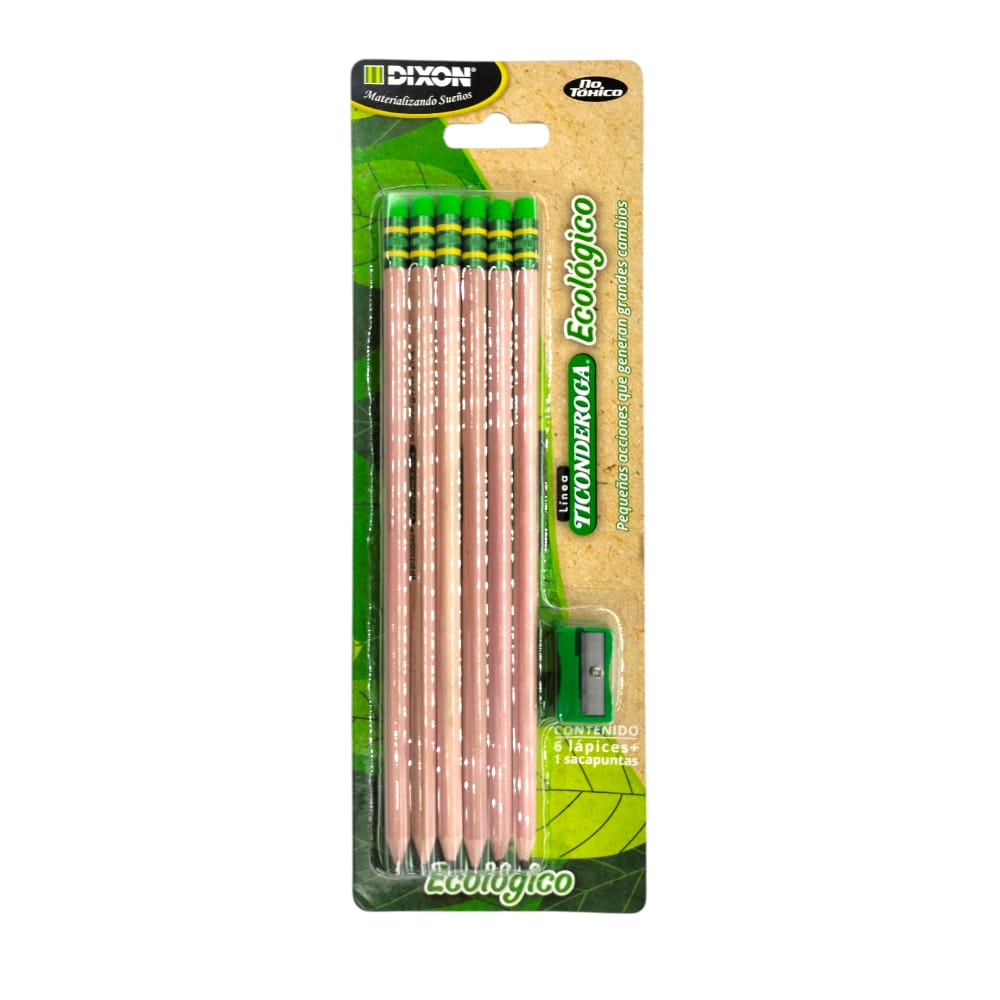 LAPIZ TICONDEROGA 2HB C/6PZ ECOLOGICO