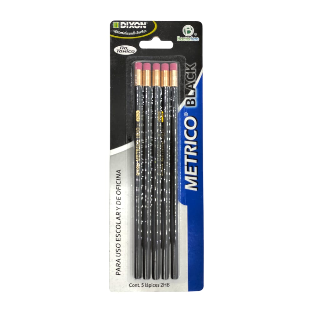 LAPIZ METRICO 2HB C/5PZ BLACK