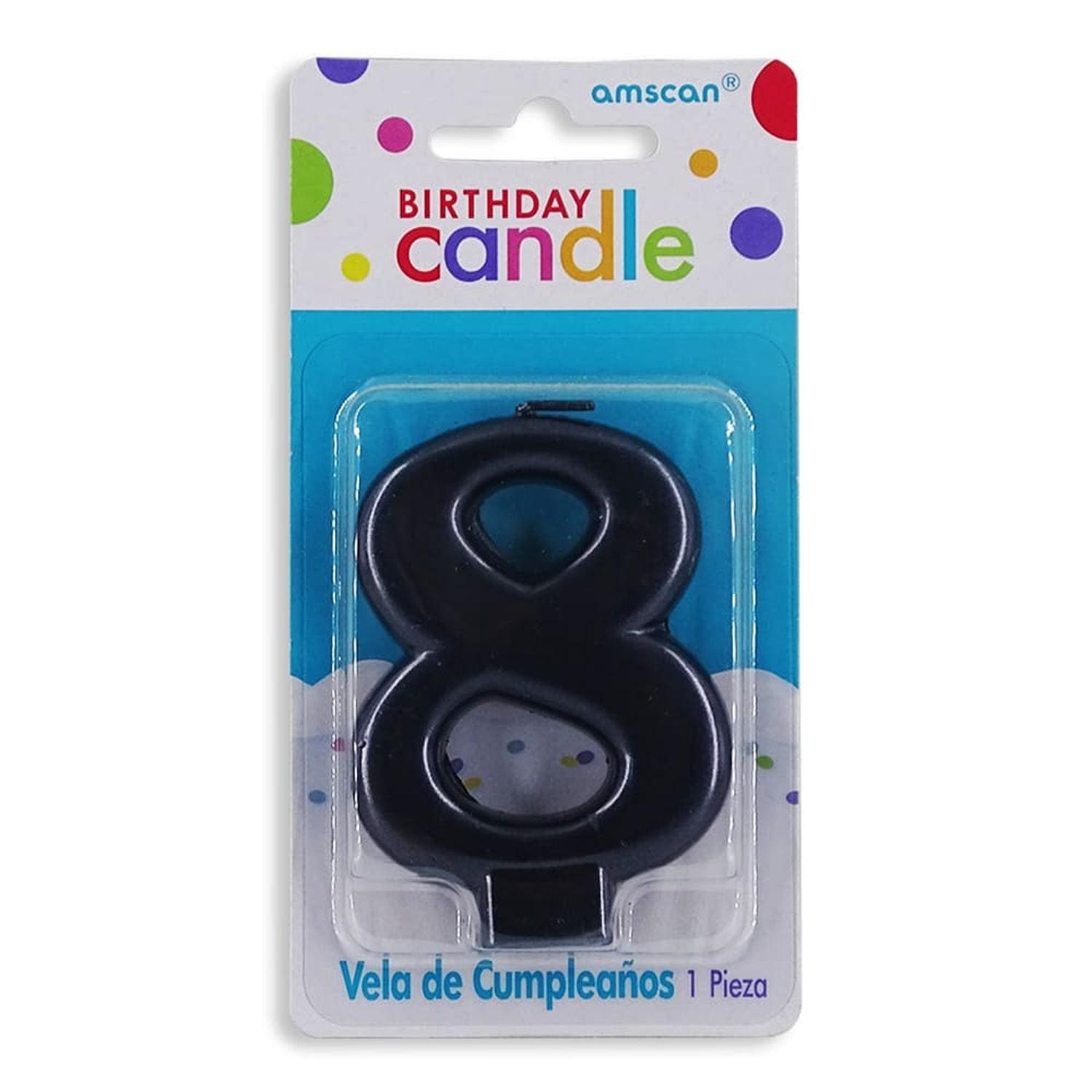 amscan GRANMARK, S.A. DE C.V. VELA GRANMARK NUMERICA METALICA NEGRA #8