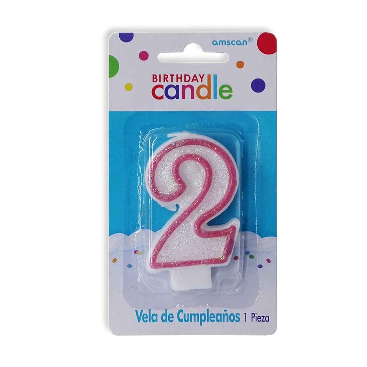 amscan GRANMARK, S.A. DE C.V. VELA NUMERICA CON GLITTER ROSA #2