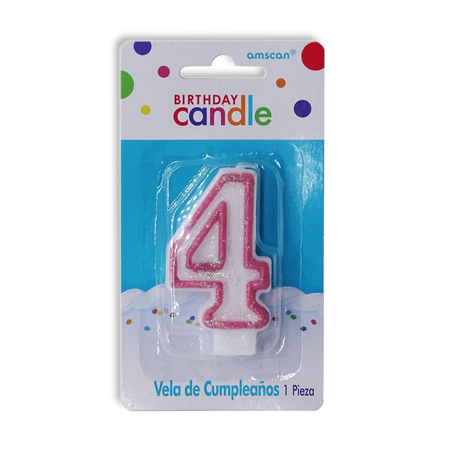 amscan GRANMARK, S.A. DE C.V. VELA NUMERICA CON GLITTER ROSA #4