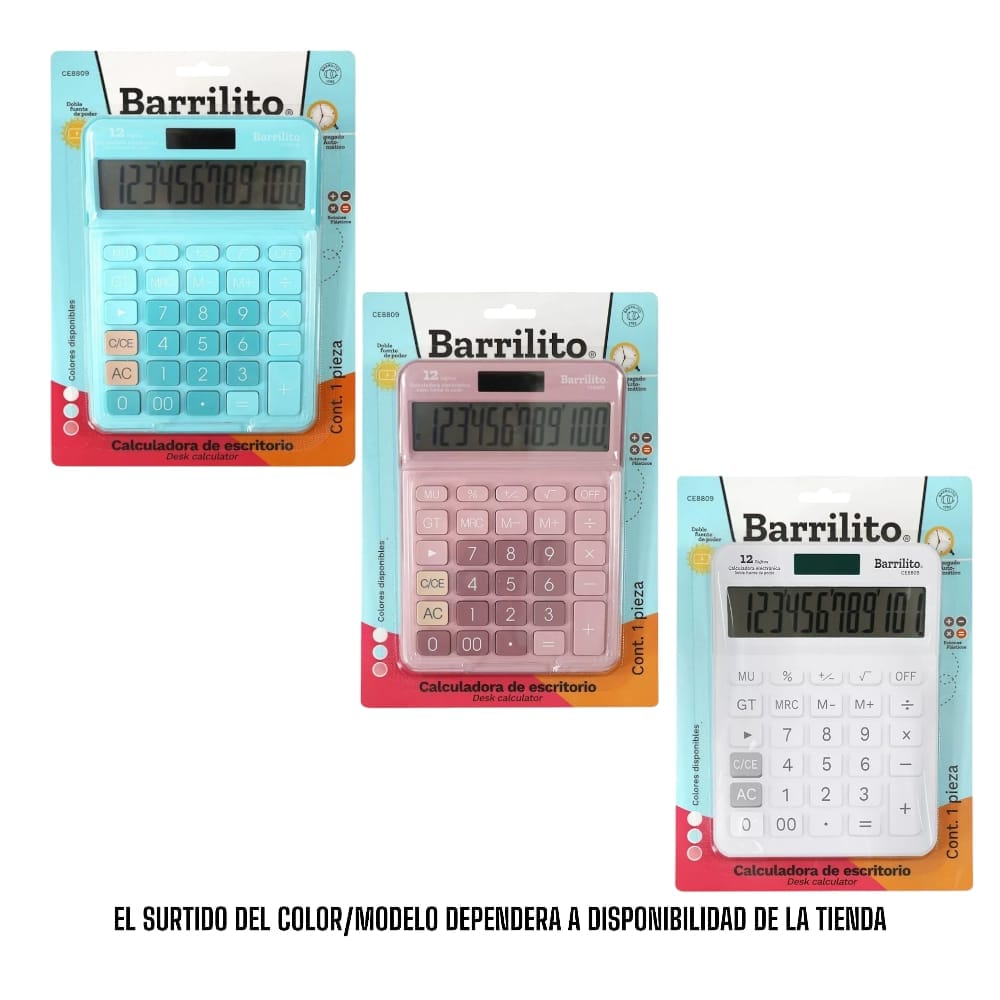Barrilito GOBA INTERNACIONAL, S.A. DE C.V. CALCULADORA DE ESCRITORIO NEON