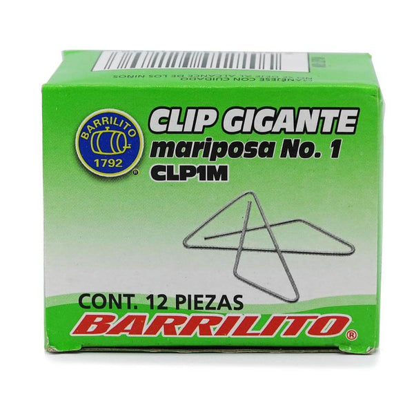 Barrilito GOBA INTERNACIONAL, S.A. DE C.V. CLIP GIGANTE MARIPOSA #1 C/12PZ BARRILITO