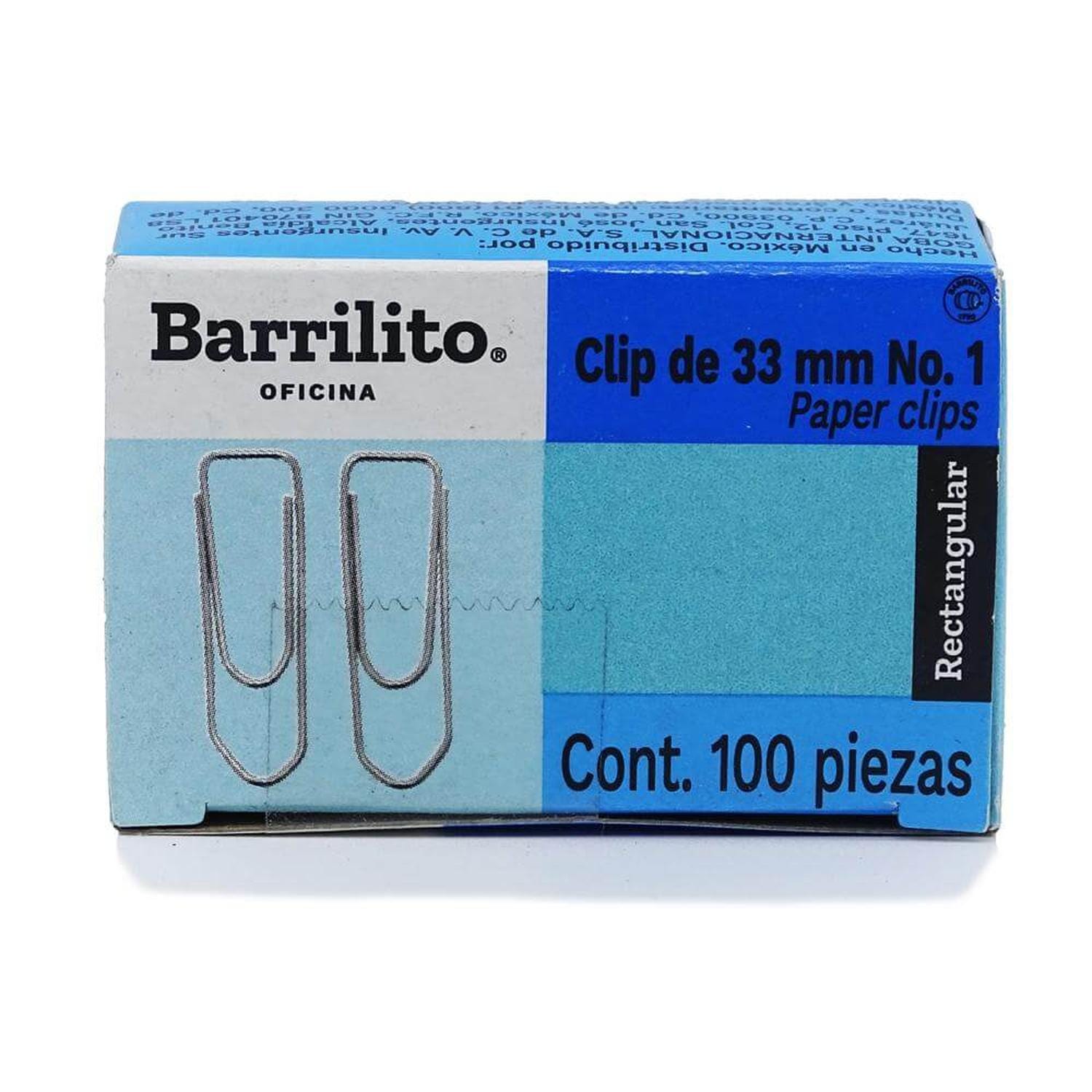 Barrilito GOBA INTERNACIONAL, S.A. DE C.V. CLIP PARA PAPEL CUADRADITO DE 33MM #1 BARRILITO