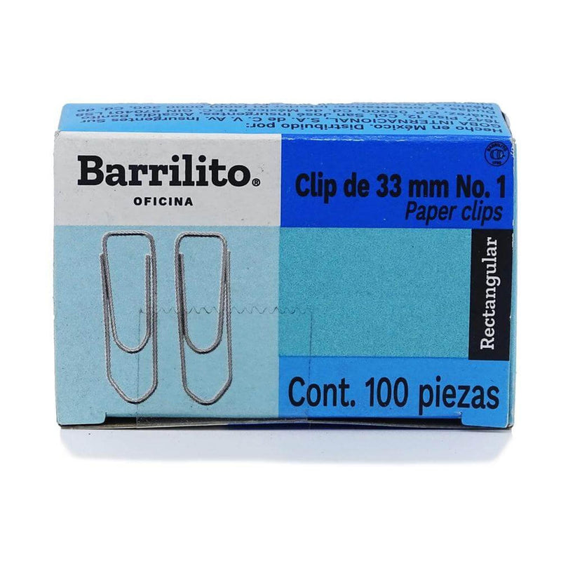 Barrilito GOBA INTERNACIONAL, S.A. DE C.V. CLIP PARA PAPEL CUADRADITO DE 33MM