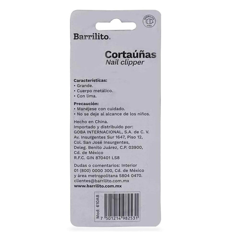 Barrilito GOBA INTERNACIONAL, S.A. DE C.V. CORTAUÑAS BARRILITO GRANDE