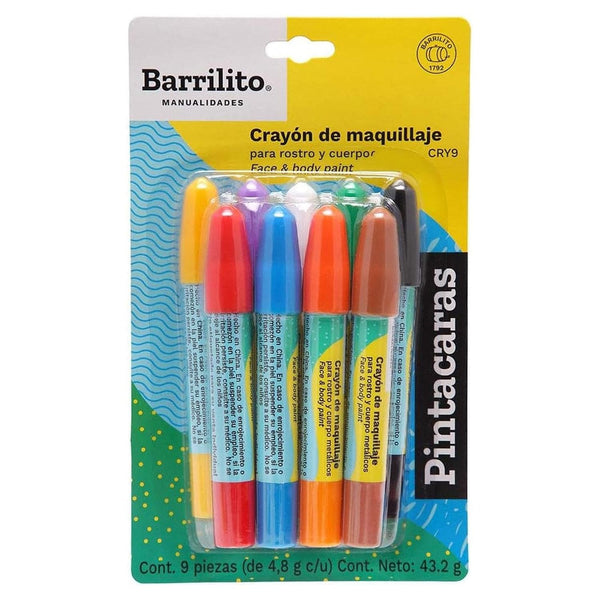 Barrilito GOBA INTERNACIONAL, S.A. DE C.V. CRAYONES PINTACARITAS BARRILITO C/9PZ SURTIDO