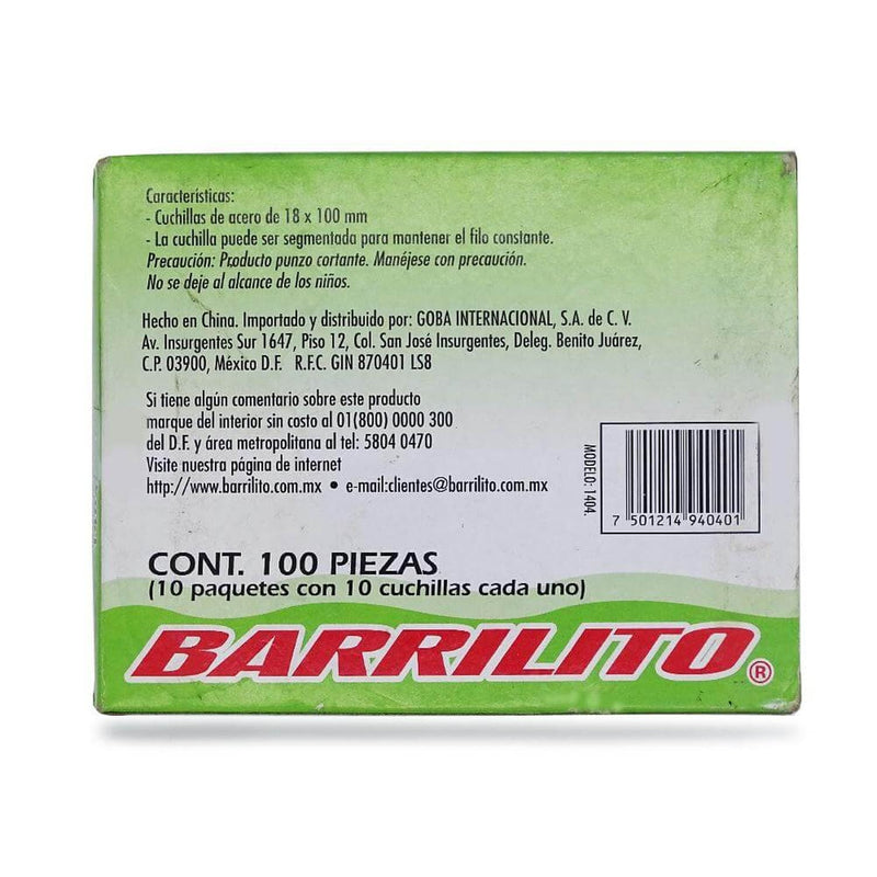 Barrilito GOBA INTERNACIONAL, S.A. DE C.V. CUCHILLA DE REPUESTO GRANDE C/10PZ BARRILITO