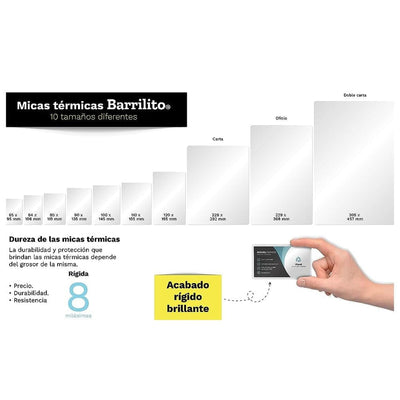 Barrilito GOBA INTERNACIONAL, S.A. DE C.V. MICA TERMICA BARRILITO C/100PZ T/CREDENCIAL
