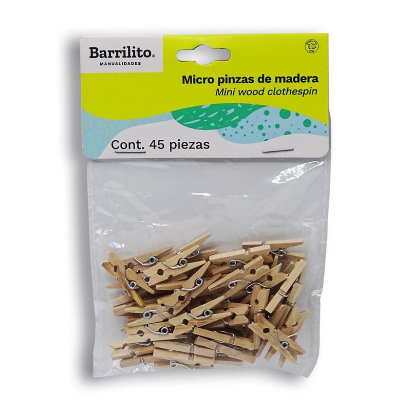 Barrilito GOBA INTERNACIONAL, S.A. DE C.V. MICRO PINZA DE MADERA C/24PZ NATURAL