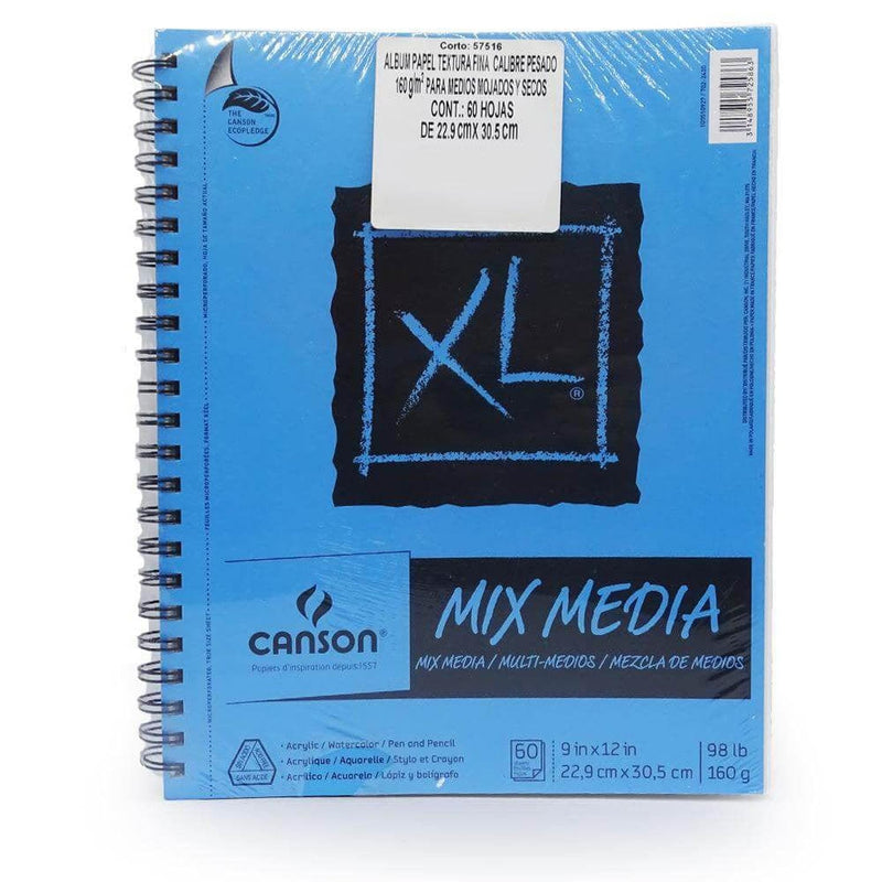 Canson ARTE, DIXON COMERCIALIZADORA, SA DE CV ALBUM XL MIX PAPEL T.FINA CANSON 160G/M2 22.9X30.5 C/60H