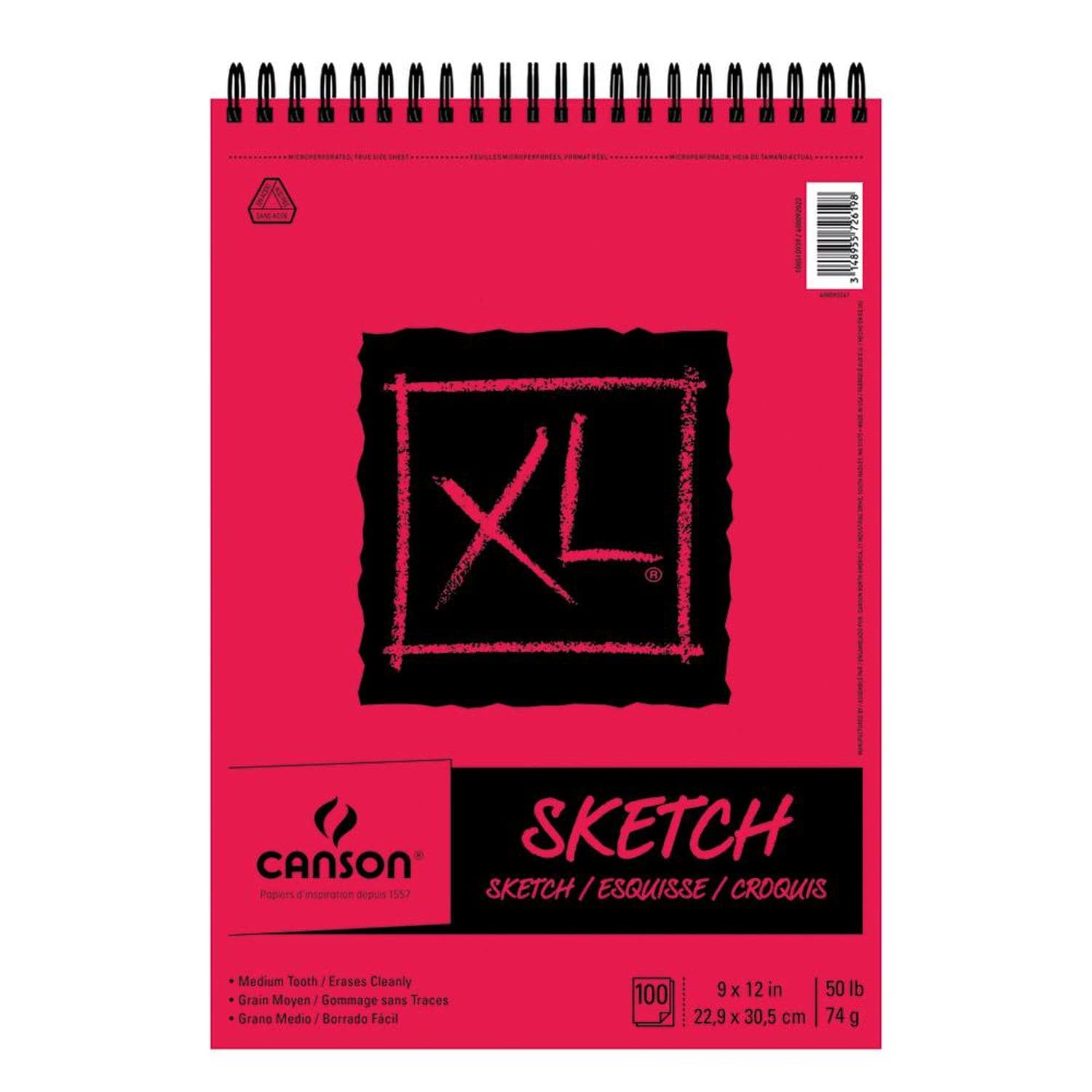 Canson ARTE, DIXON COMERCIALIZADORA, SA DE CV ALBUM XL SKETCH CANSON 74G 22.9X30.5CM C/100H