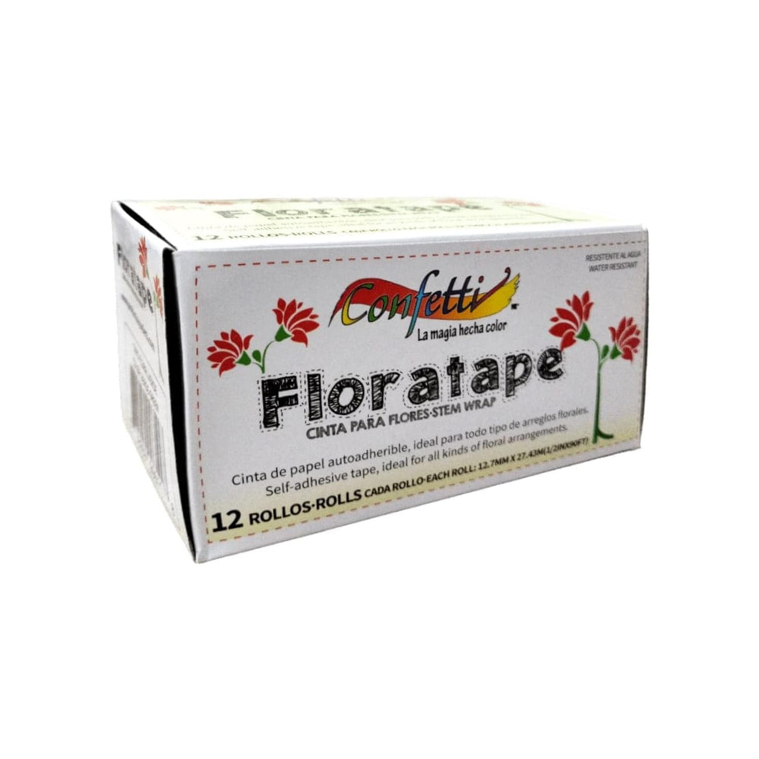 Confetti PRODUCTOS NAEN, S. DE R.L. DE C.V. CINTA FLORATAPE FLORAL VERDE MUSGO C/12PZ