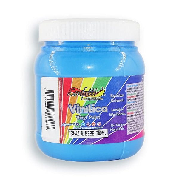 Confetti PRODUCTOS NAEN, S. DE R.L. DE C.V. PINTURA VINILICA CONFETTI 250ML AZUL BEBE