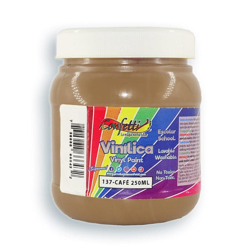 Confetti PRODUCTOS NAEN, S. DE R.L. DE C.V. PINTURA VINILICA CONFETTI 250ML CAFE