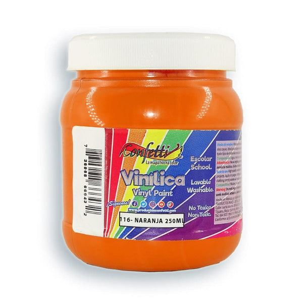 Confetti PRODUCTOS NAEN, S. DE R.L. DE C.V. PINTURA VINILICA CONFETTI 250ML NARANJA