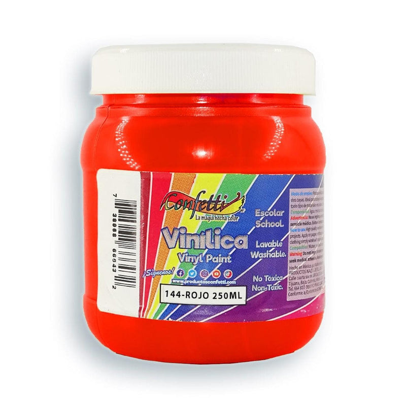 Confetti PRODUCTOS NAEN, S. DE R.L. DE C.V. PINTURA VINILICA CONFETTI 250ML ROJO