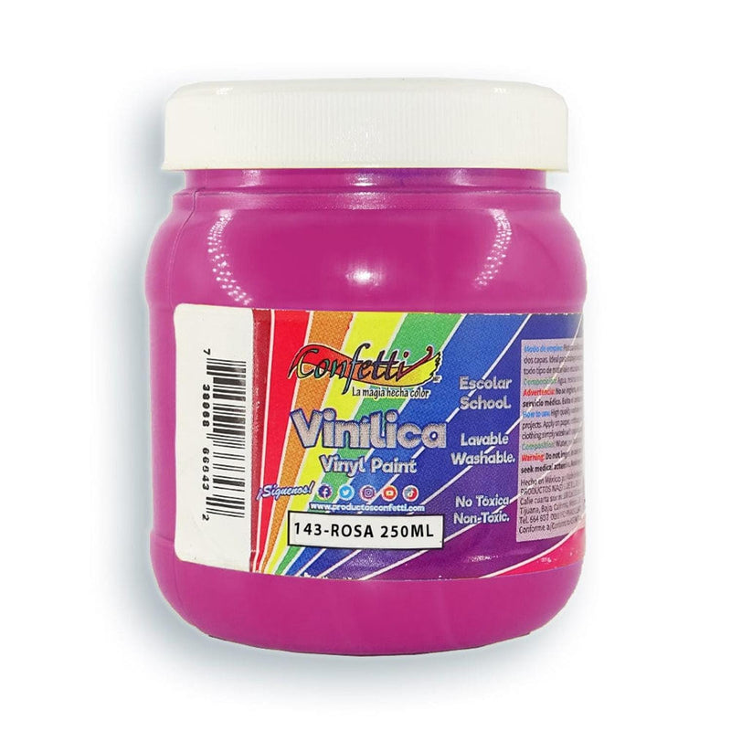 Confetti PRODUCTOS NAEN, S. DE R.L. DE C.V. PINTURA VINILICA CONFETTI 250ML ROSA PASTEL