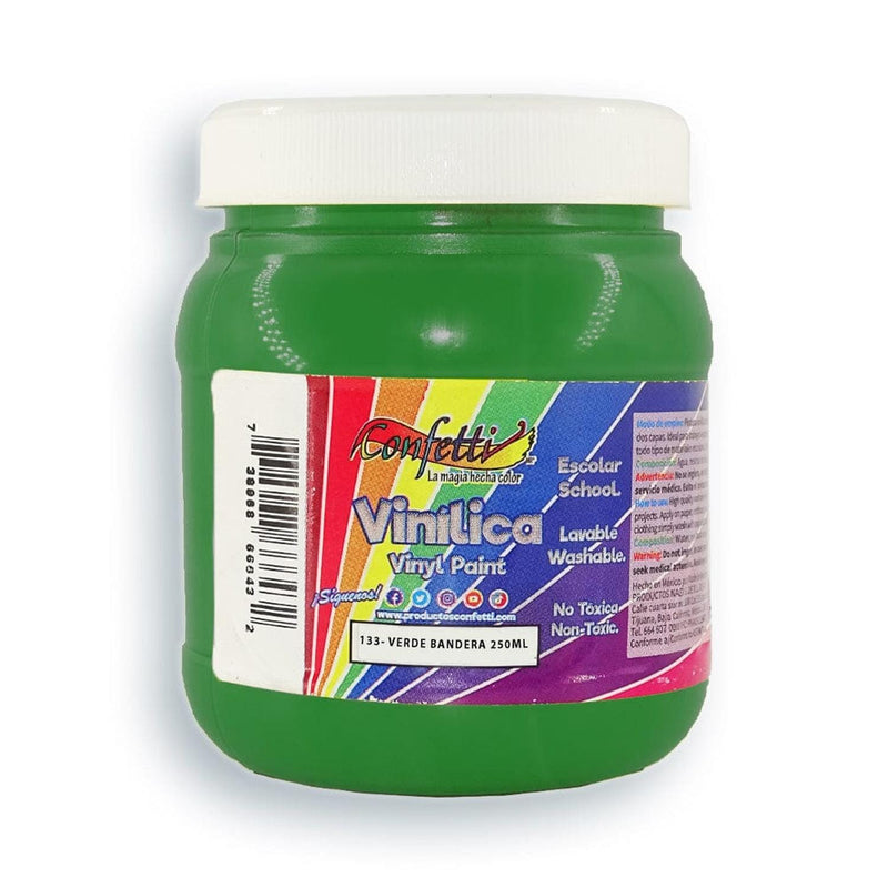 Confetti PRODUCTOS NAEN, S. DE R.L. DE C.V. PINTURA VINILICA CONFETTI 250ML VERDE BANDERA