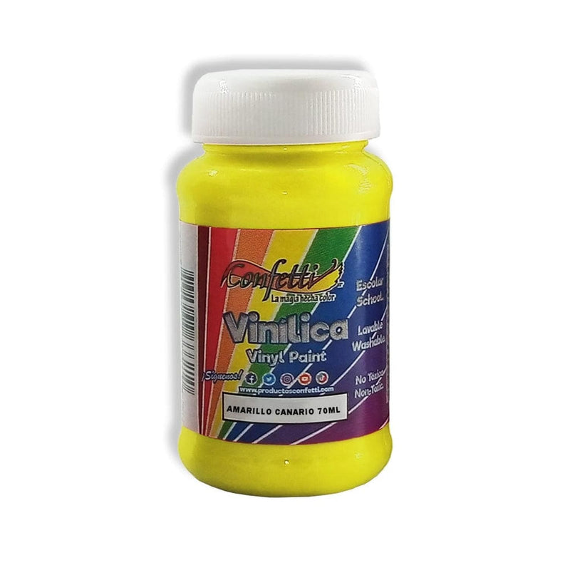 Confetti PRODUCTOS NAEN, S. DE R.L. DE C.V. PINTURA VINILICA CONFETTI 70ML AMARILLO CANARIO