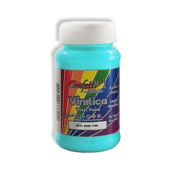 Confetti PRODUCTOS NAEN, S. DE R.L. DE C.V. PINTURA VINILICA CONFETTI 70ML AZUL BEBE