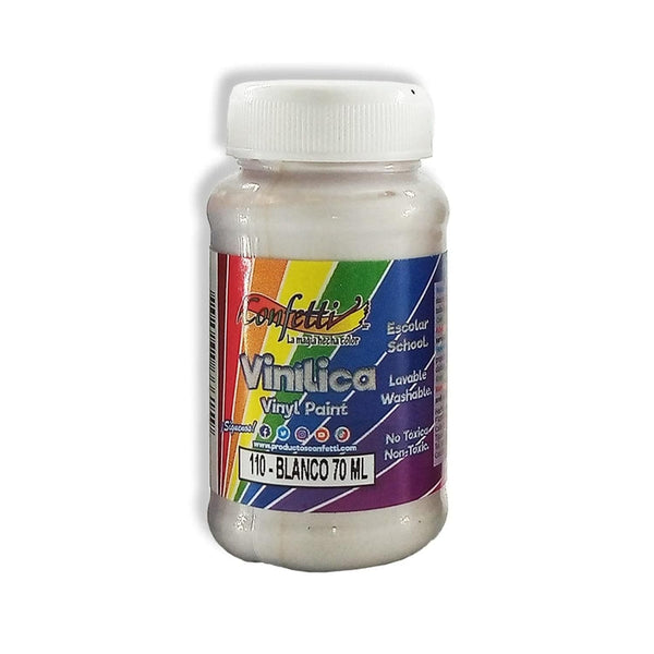 Confetti PRODUCTOS NAEN, S. DE R.L. DE C.V. PINTURA VINILICA CONFETTI 70ML BLANCO