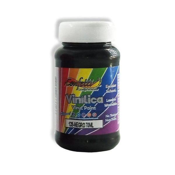 Confetti PRODUCTOS NAEN, S. DE R.L. DE C.V. PINTURA VINILICA CONFETTI 70ML NEGRO