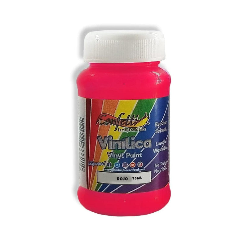 Confetti PRODUCTOS NAEN, S. DE R.L. DE C.V. PINTURA VINILICA CONFETTI 70ML ROJO