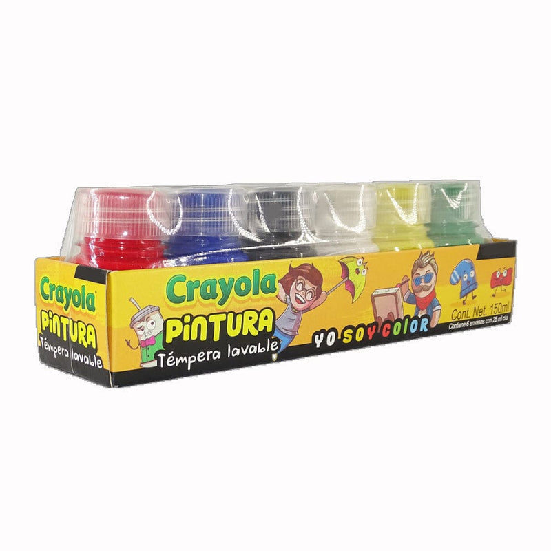 Crayola BINNEY & SMITH MEXICO, S.A. DE C.V. PINTURA TEMPERA CRAYOLA 25ML C/6PZ COLORES BASICOS
