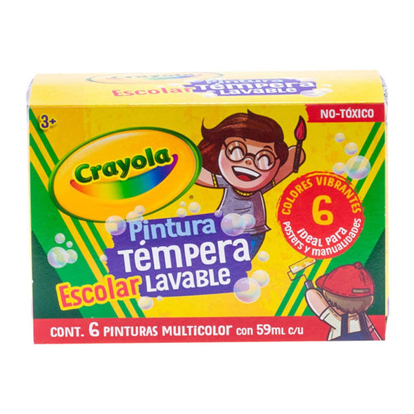 Crayola BINNEY & SMITH MEXICO, S.A. DE C.V. PINTURA TEMPERA CRAYOLA 59ML C/6PZ