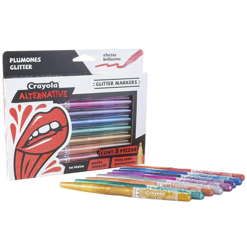 Crayola BINNEY & SMITH MEXICO, S.A. DE C.V. PLUMONES ALTERNATIVE CRAYOLA C/8PZ GLITTER