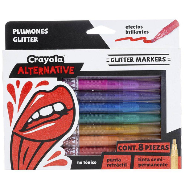 Crayola BINNEY & SMITH MEXICO, S.A. DE C.V. PLUMONES ALTERNATIVE CRAYOLA C/8PZ GLITTER