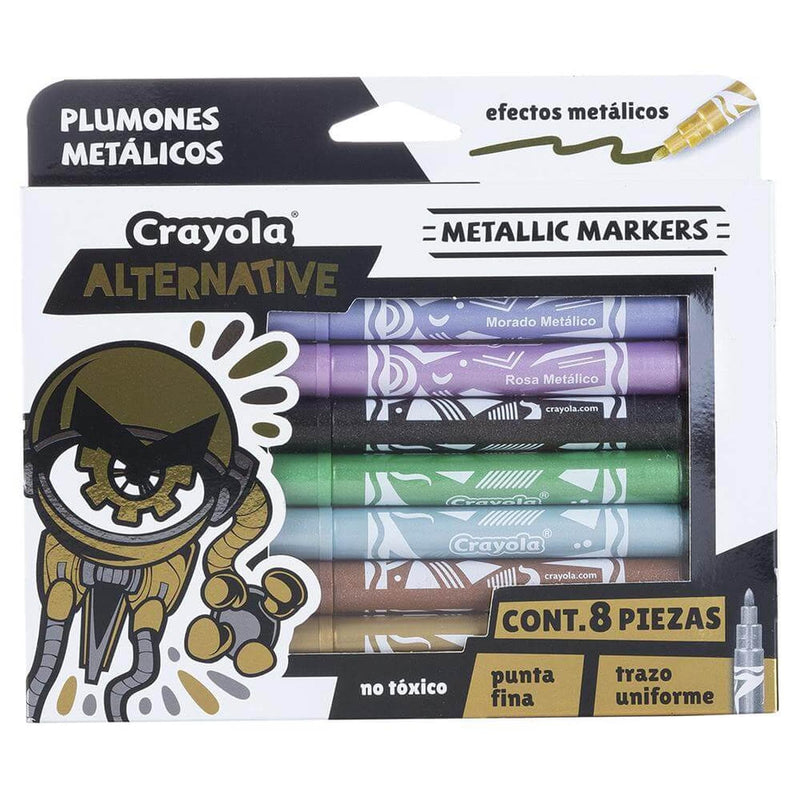 Crayola BINNEY & SMITH MEXICO, S.A. DE C.V. PLUMONES ALTERNATIVE CRAYOLA C/8PZ METALLIC